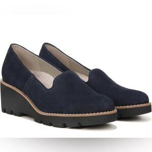 Vionic Willa Wedge Navy Blue  Suede Women's Heels Shoes Size 11